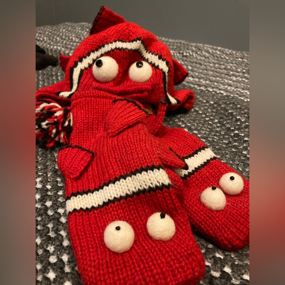 DeLux wool hat & mittens…. adorable!